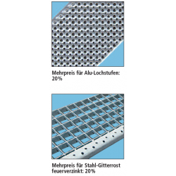 Typ 495 Treppe 45° aus Aluminium 12 Stufen